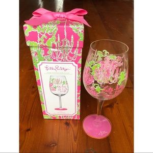 Lilly Pulitzer Hand Painted Wine Glass